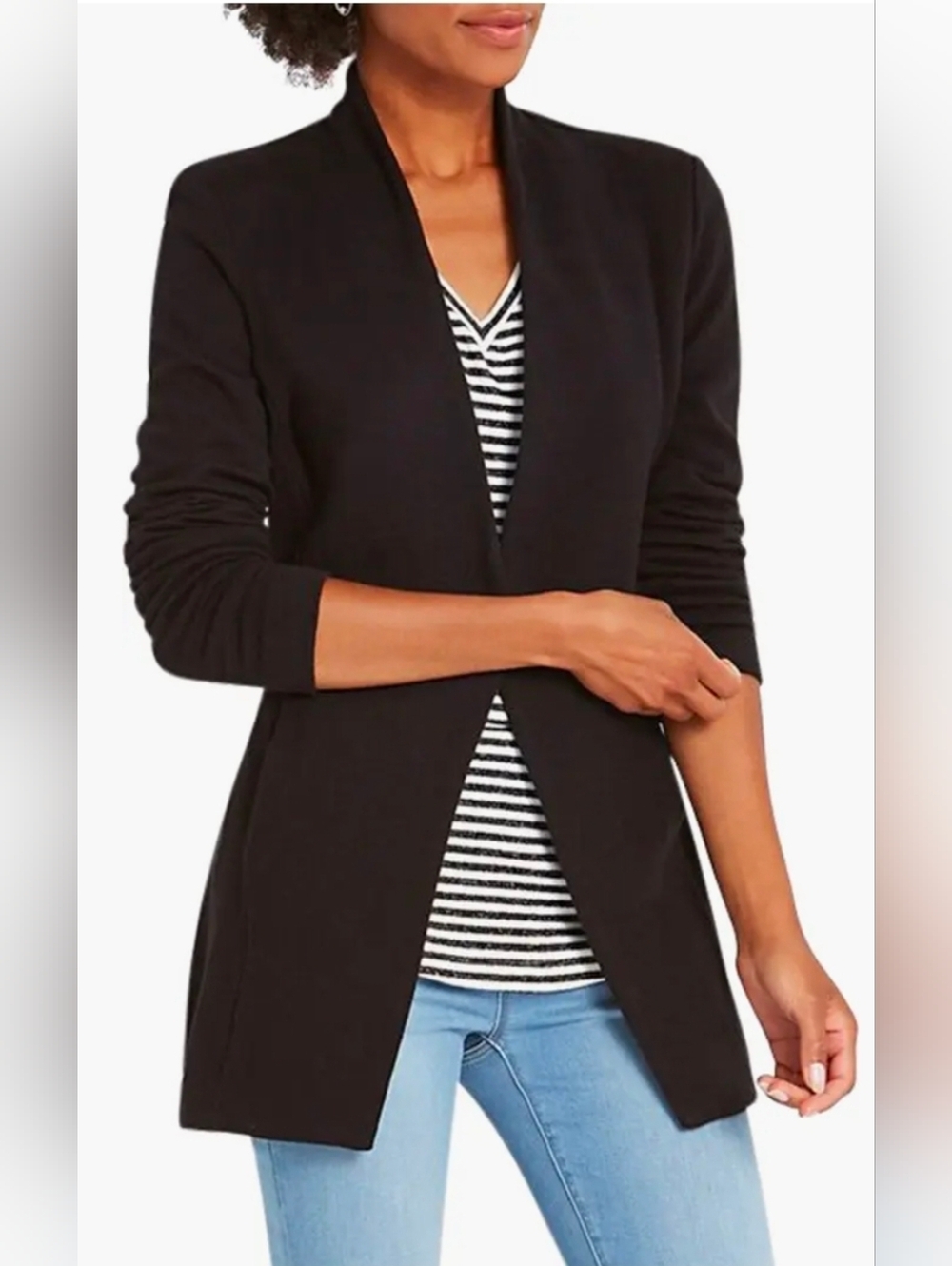 NIC+ZOE Grace Open Front Knit Jacket, Black, 1X